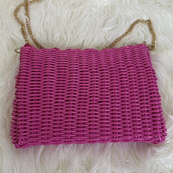 Simply Southern Magenta Rattan Purse - Picture 3 of 4